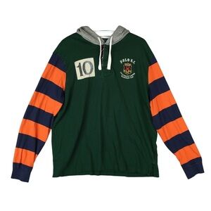 POLO RALPH LAUREN BLEEKER CUP Embroidered Hoodie Mens XL Lightweight Stripped